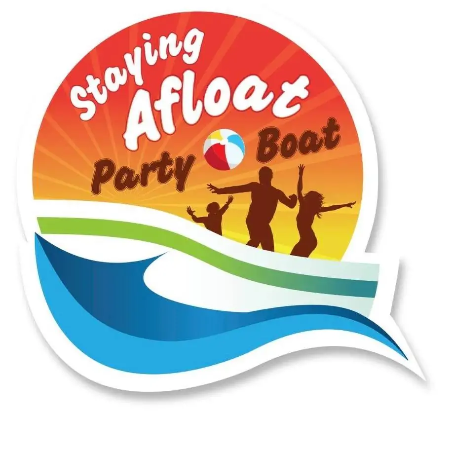 staying afloat party boat logo